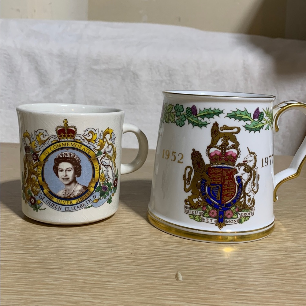 Queen Elizabeth II Silver Jubilee Commemorative Mugs. 1977